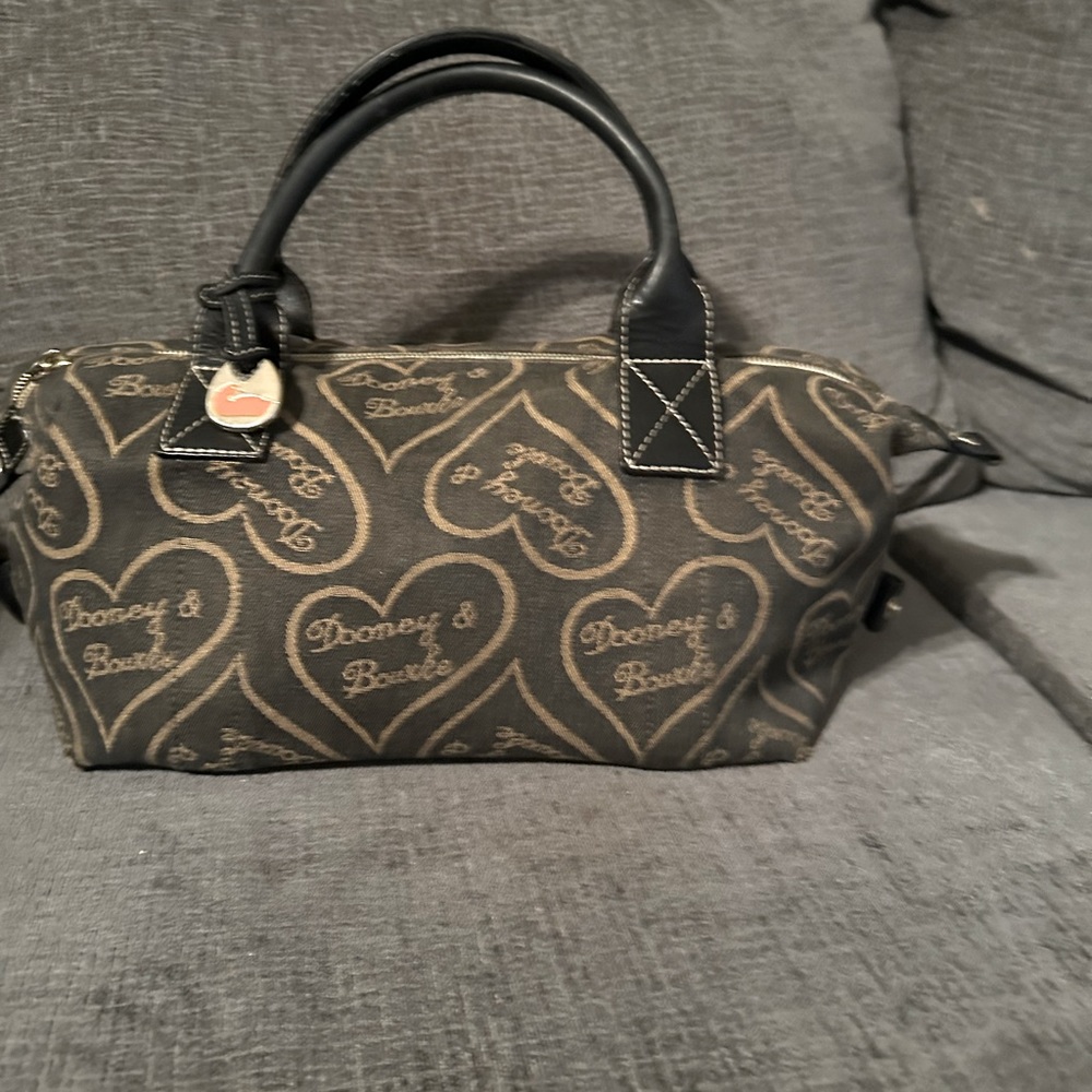 Vintage Dooney & Bourke large canvas barrel bag.